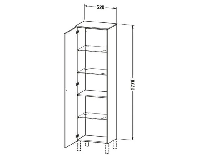 Bản vẽ Tủ Để Đồ Nhà Vệ Sinh Duravit BR1331L1018