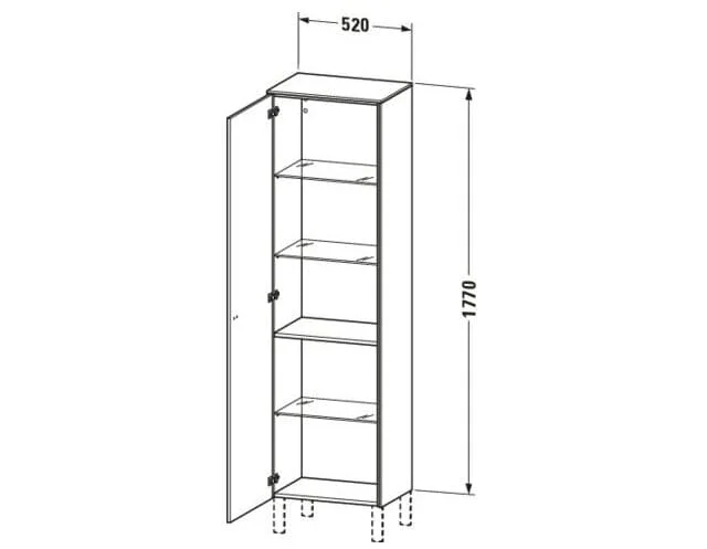 Bản vẽ Tủ Để Đồ Nhà Vệ Sinh Duravit BR1331L1022