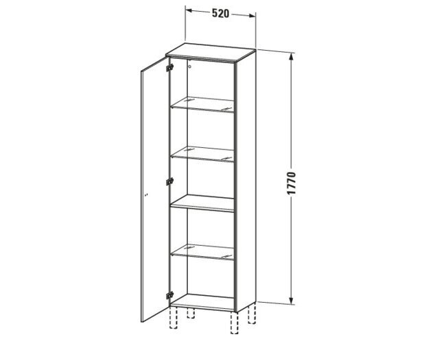 Bản vẽ Tủ Để Đồ Nhà Vệ Sinh Duravit BR1331L1035