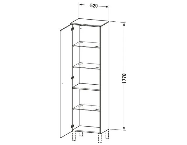 Bản vẽ Tủ Để Đồ Nhà Vệ Sinh Duravit BR1331L1035