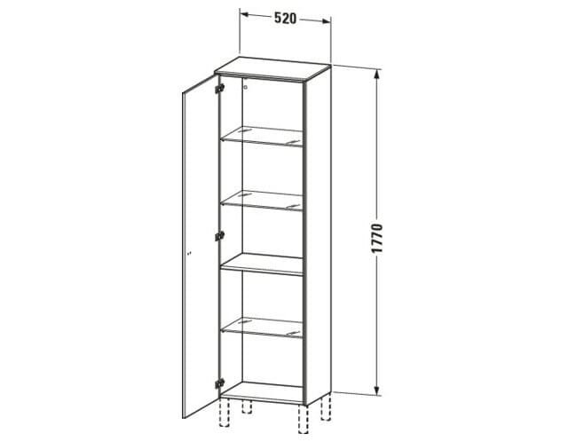 Bản vẽ Tủ Để Đồ Nhà Vệ Sinh Duravit BR1331L1043