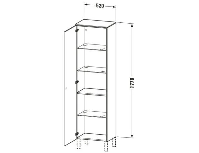 Bản vẽ Tủ Để Đồ Nhà Vệ Sinh Duravit BR1331L1049