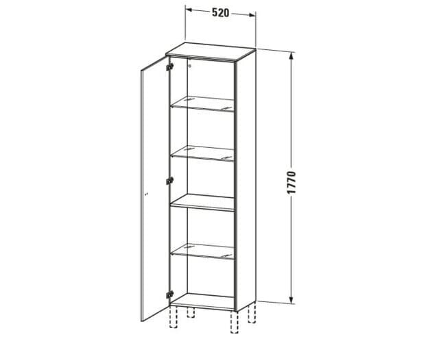 Bản vẽ Tủ Để Đồ Nhà Vệ Sinh Duravit BR1331L1053