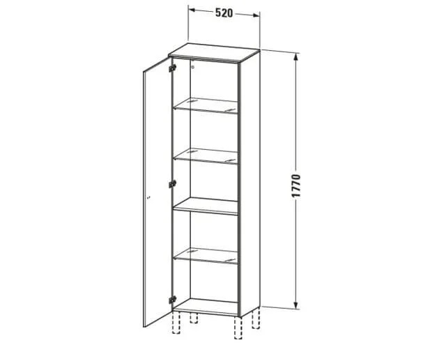 Bản vẽ Tủ Để Đồ Nhà Vệ Sinh Duravit BR1331L1053