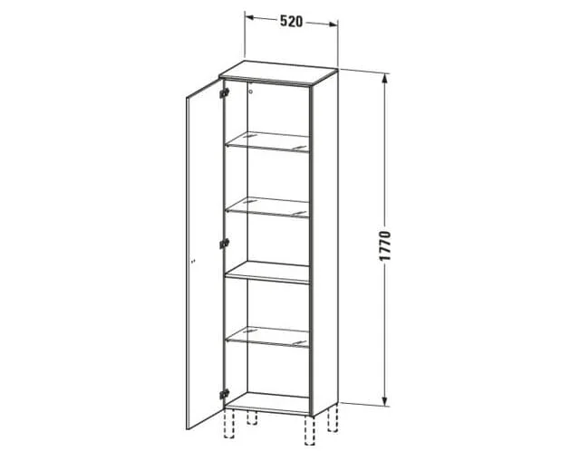 Bản vẽ Tủ Để Đồ Nhà Vệ Sinh Duravit BR1331L1075