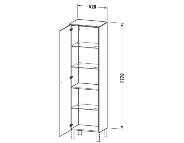 Bản vẽ Tủ Để Đồ Nhà Vệ Sinh Duravit BR1331L1079
