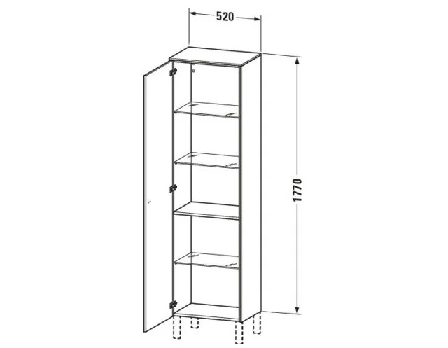 Bản vẽ Tủ Để Đồ Nhà Vệ Sinh Duravit BR1331L1079