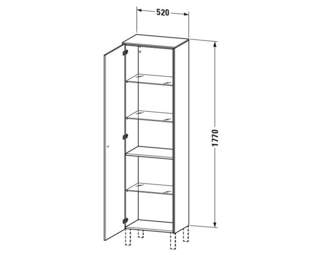 Bản vẽ Tủ Để Đồ Nhà Vệ Sinh Duravit BR1331L2222