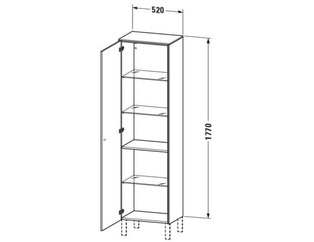 Bản vẽ Tủ Để Đồ Nhà Vệ Sinh Duravit BR1331L4343