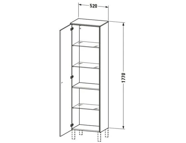 Bản vẽ Tủ Để Đồ Nhà Vệ Sinh Duravit BR1331L4343