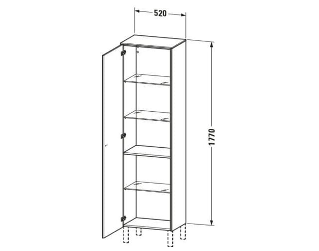 Bản vẽ Tủ Để Đồ Nhà Vệ Sinh Duravit BR1331L4949 