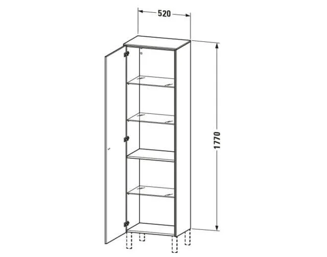 Bản vẽ Tủ Để Đồ Nhà Vệ Sinh Duravit BR1331L4949 