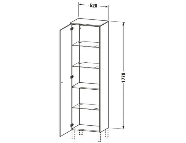 Bản vẽ Tủ Để Đồ Nhà Vệ Sinh Duravit BR1331L9191