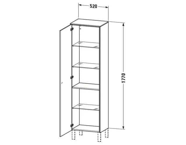 Bản vẽ Tủ Để Đồ Nhà Vệ Sinh Duravit BR1331R1007