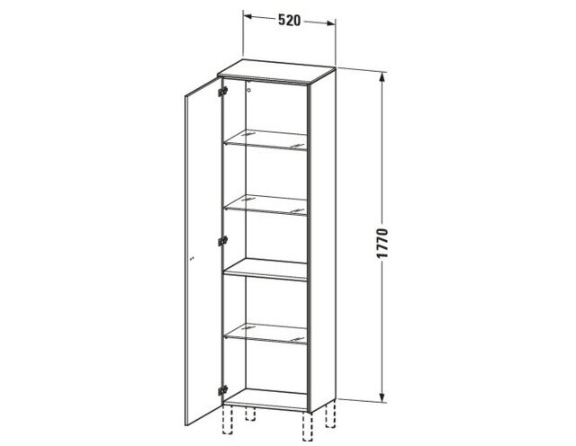 Bản vẽ Tủ Để Đồ Nhà Vệ Sinh Duravit BR1331R1021