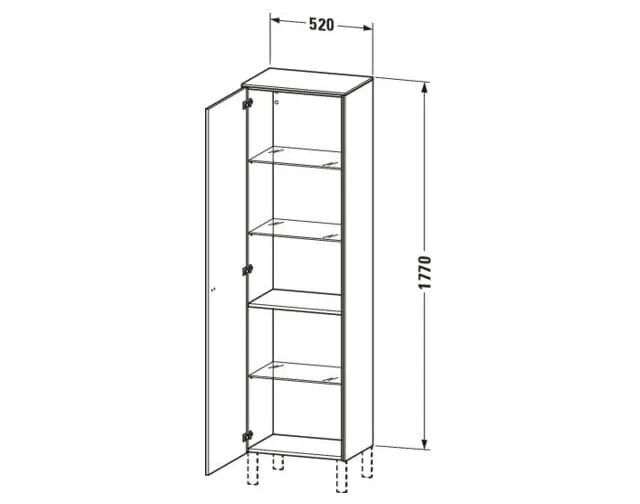 Bản vẽ Tủ Để Đồ Nhà Vệ Sinh Duravit BR1331R1075