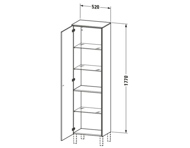 Bản vẽ Tủ Để Đồ Nhà Vệ Sinh Duravit BR1331R4343