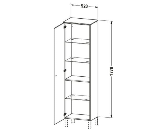 Bản vẽ Tủ Để Đồ Nhà Vệ Sinh Duravit BR1331R9191
