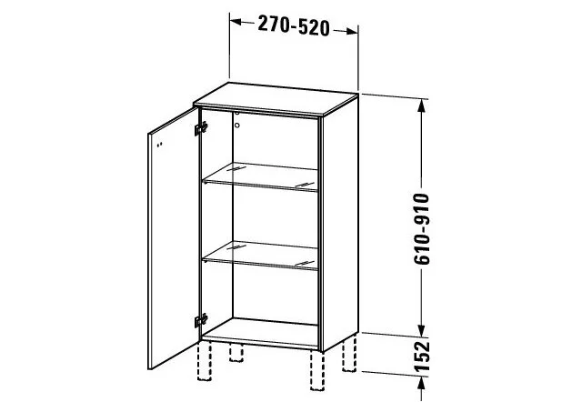 Bản vẽ Tủ Để Đồ Nhà Vệ Sinh Duravit BR1340L0707
