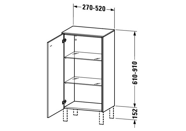 Bản vẽ Tủ Để Đồ Nhà Vệ Sinh Duravit BR1340L1053