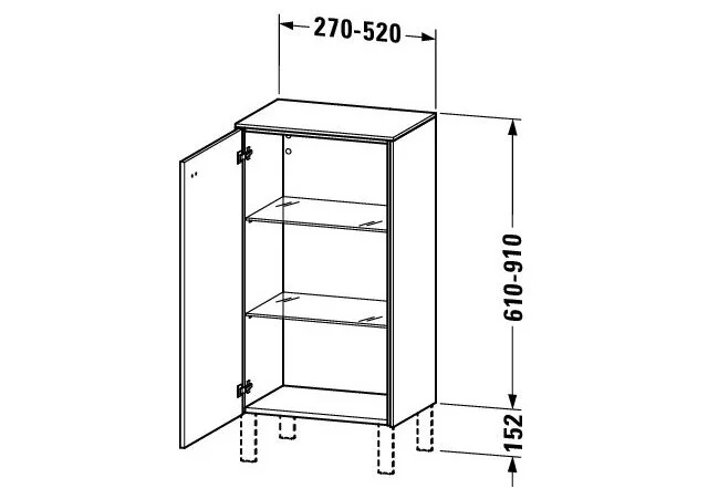 Bản vẽ Tủ Để Đồ Nhà Vệ Sinh Duravit BR1340L1053