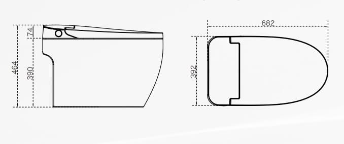 Bản vẽ Bồn cầu thông minh Nikko C1803S2 - ECO
