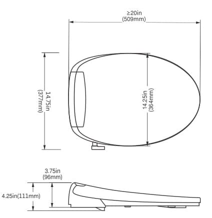 Bản vẽ Nắp bồn cầu rửa cơ NIKKO P6001