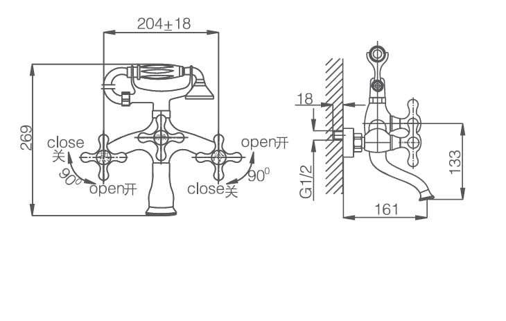 Bản vẽ sen tắm nóng lạnh Joden Marian 610J5057C