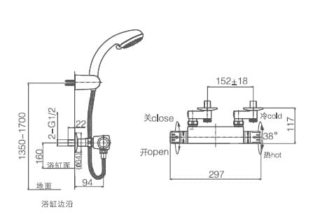 Bản vẽ sen tắm nhiệt độ Joden 91080050C