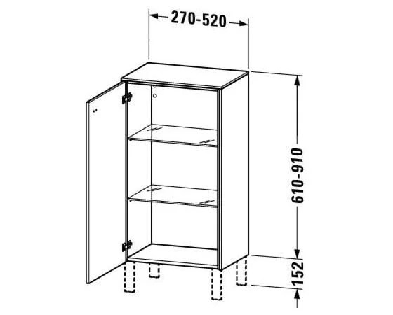 Bản vẽ Tủ Để Đồ Nhà Vệ Sinh Duravit BR1340L4343