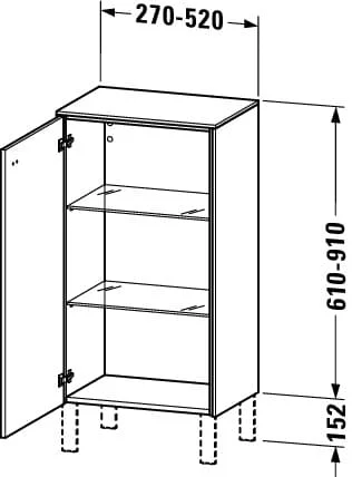 Bản vẽ Tủ Để Đồ Nhà Vệ Sinh Duravit BR1340R1021