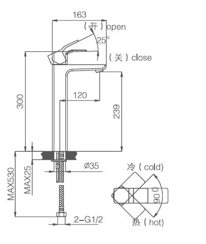 Bản vẽ kỹ thuật vòi chậu Joden Leroy 10508335C-L