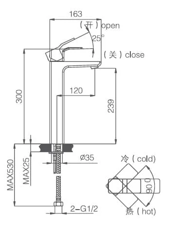Bản vẽ kỹ thuật vòi chậu Joden Leroy 10508335C-L