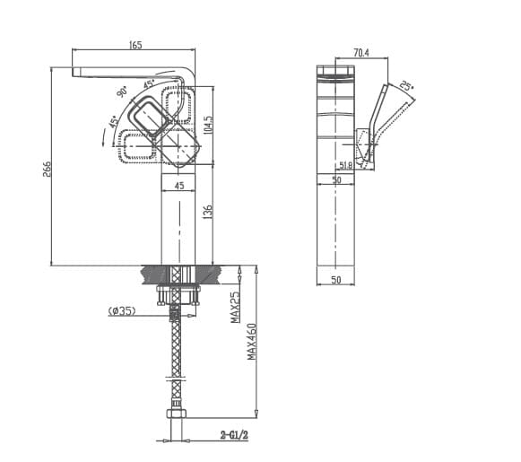 Bản vẽ kỹ thuật vòi chậu Joden Hemmenway 10554381C-L