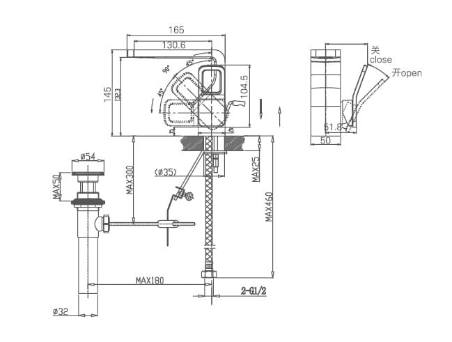 Bản vẽ kỹ thuật vòi chậu Joden Hemmenway 10554381C