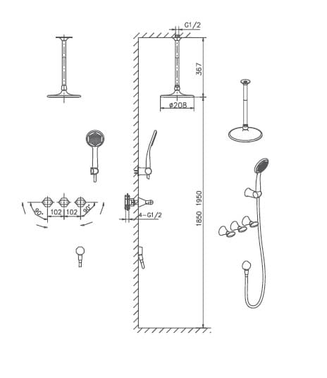 Bản vẽ sen tắm Joden 82007673C