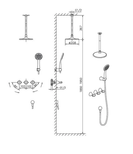 Bản vẽ sen tắm Joden 82007673C