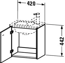 Bản vẽ Tủ chậu lavabo Duravit BR4000L1021