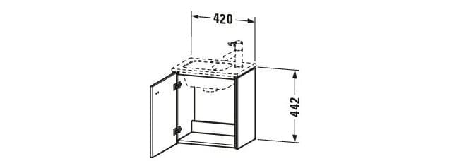 Bản vẽ Tủ chậu lavabo Duravit BR4000L1075