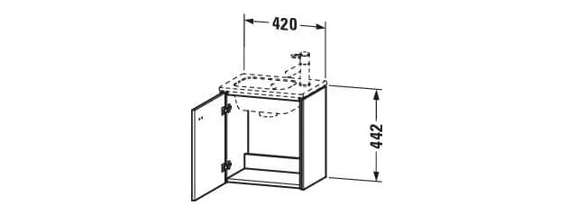 Bản vẽ Tủ chậu lavabo Duravit BR4000L1075