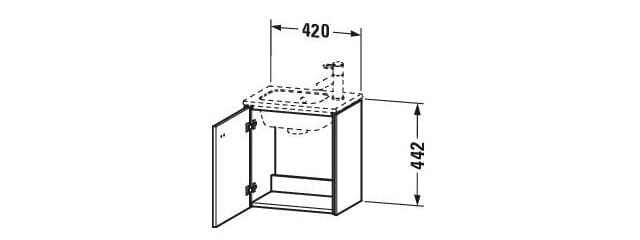 Bản vẽ Tủ chậu lavabo Duravit BR4000L2222