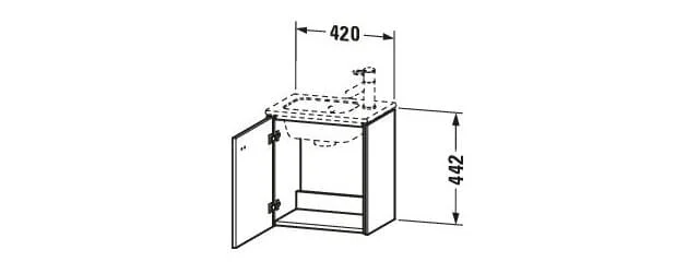 Bản vẽ Tủ chậu lavabo Duravit BR4000L2222