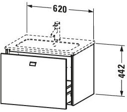 Bản vẽ Tủ chậu lavabo Duravit BR400101007