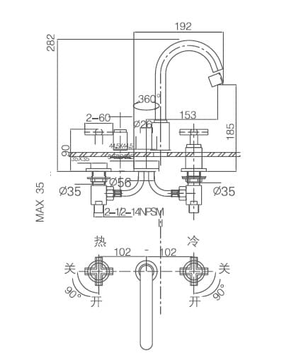 Bản vẽ kỹ thuật vòi chậu Joden Belinda 210K2055C
