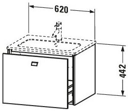 Bản vẽ Tủ chậu lavabo Duravit BR400101030