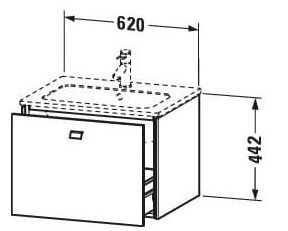 Bản vẽ Tủ chậu lavabo Duravit BR400101035