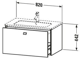 Bản vẽ Tủ chậu lavabo Duravit BR400201035