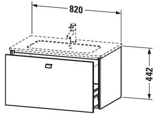 Bản vẽ Tủ chậu lavabo Duravit BR400201035