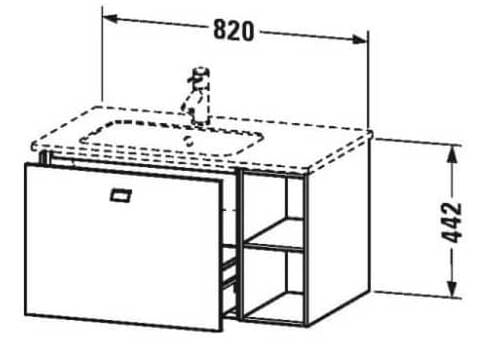 Bản vẽ Tủ chậu lavabo Duravit BR401201075