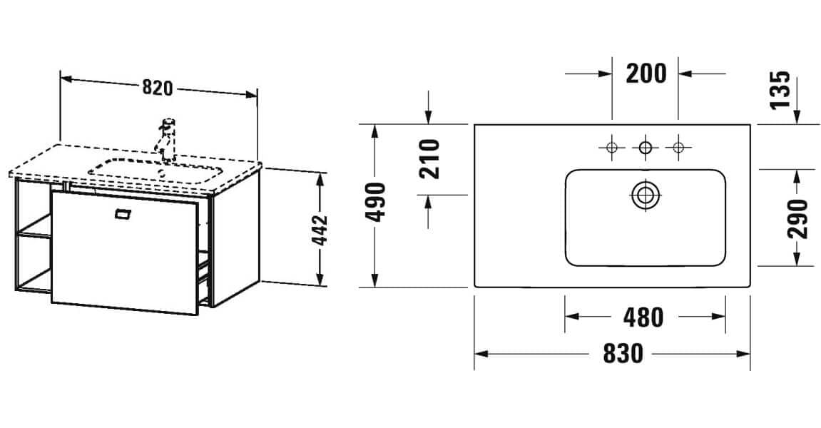 Tủ chậu lavabo Duravit BR401201818